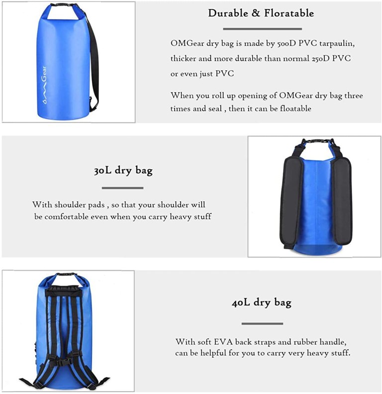 10l 20l dry bag size