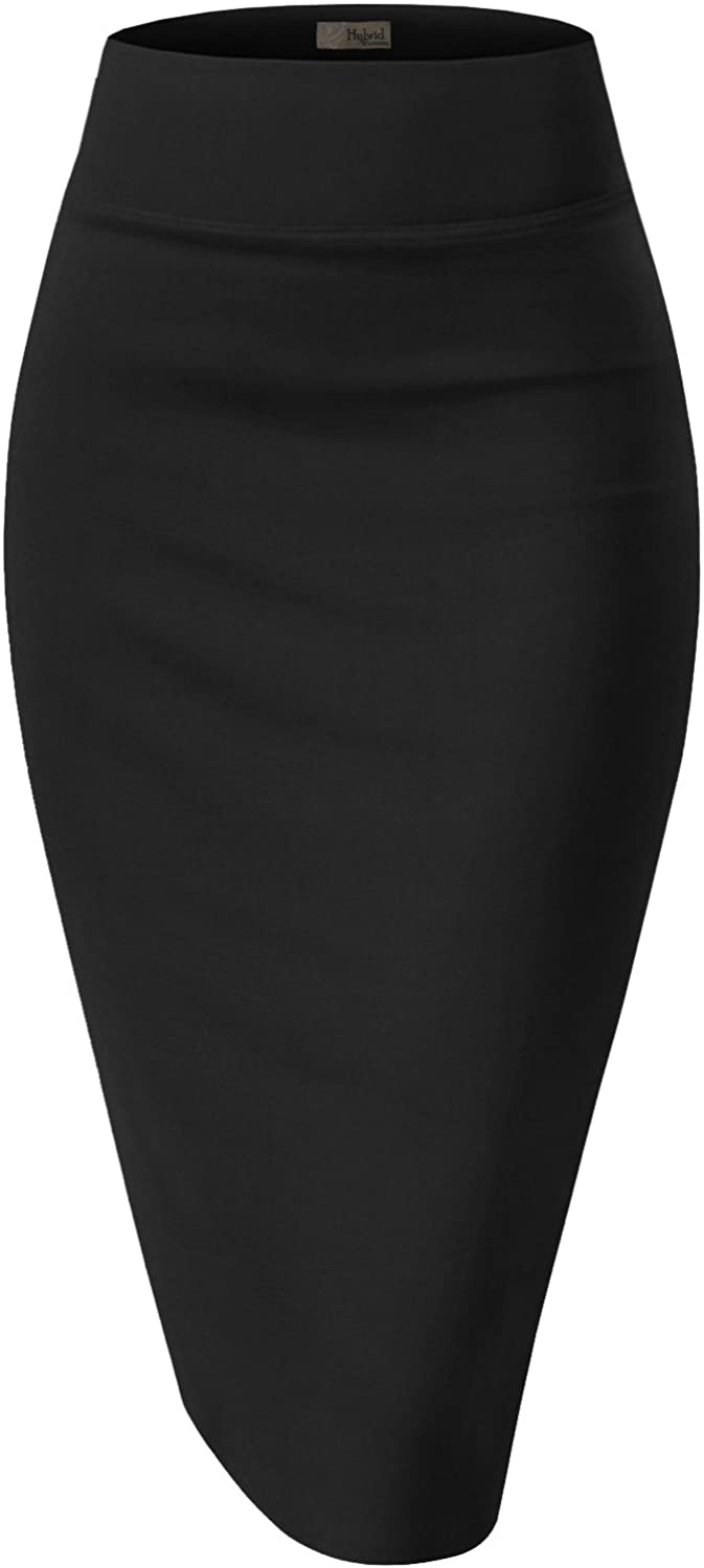 H&C Womens Premium Nylon Ponte Stretch Office Pencil Skirt Made Below ...