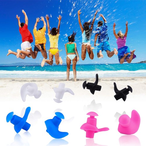 Swimming Ear Plugs, 4 Pairs Waterproof