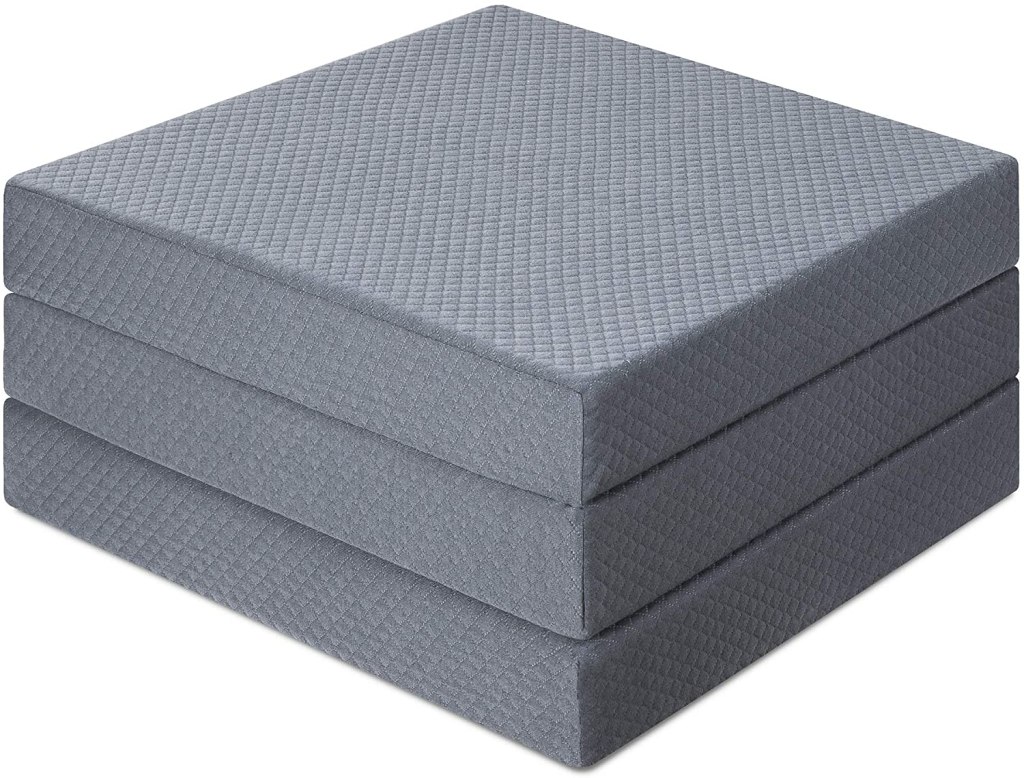 granrest 4 tri folding memory foam mattress grey