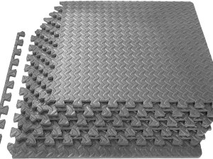 ProsourceFit Extra Thick Puzzle Exercise Mat 1/2", EVA Foam Interlocking Tiles for Protective, Cushioned Workout Flooring for Home and Gym Equipment, Grey